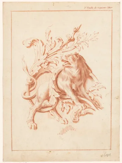 Leeuw met ranken