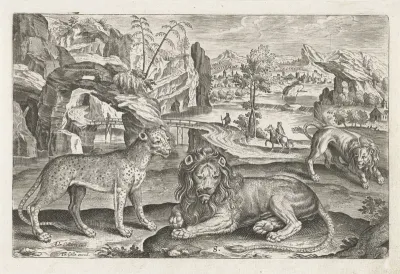 Leeuwen en luipaard