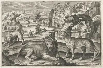 Leeuwen en luipaard