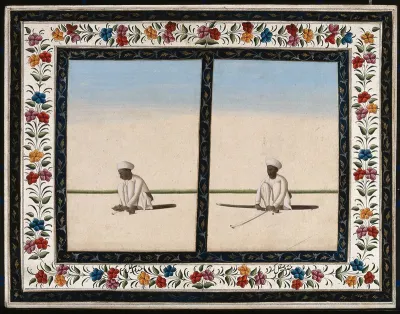 Left, a knife sharpener sharpening a knife; right, a sword sharpener, sharpens a sword