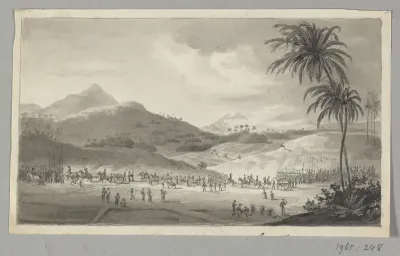 Legereenheid in de rijstvelden van Java