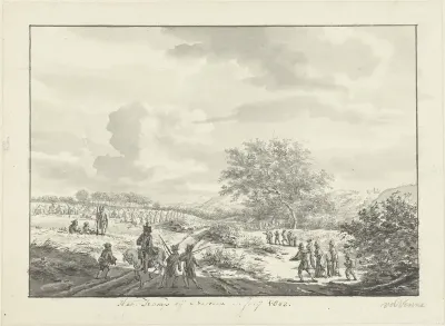 Legerkamp in de duinen bij Overveen in juli 1803