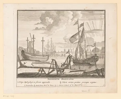 Leggen van de kiel en het oprichten van het steven