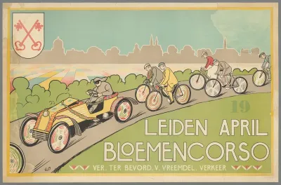 Leiden april bloemencorso 19 april. Ver. ter bevord. v. vreemdel. verkeer