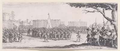 L'Enrolement des Troupes (The Enlistment of Troops), plate 2 from "Les Misères et les Mal-Heures de la Guerre" (The Miseries and Misfortunes of War)