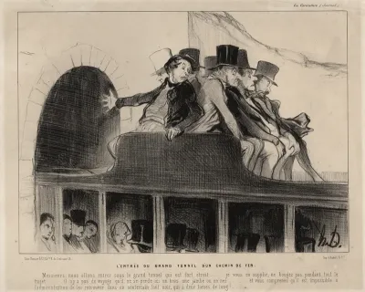 L’entrée du grand tunnel d’un chemin de fer. (The entrance of the big railway tunnel); as published in La Caricature, July 9, 1843