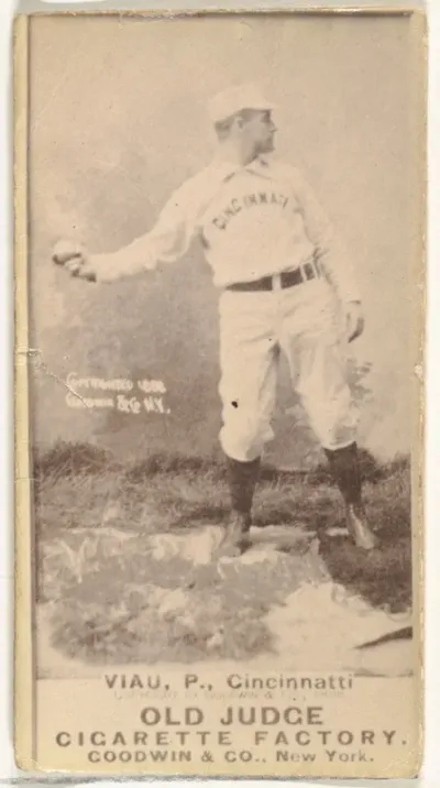 Leon A. "Lee" Viau, Pitcher, Cincinnati, from the Old Judge series (N172) for Old Judge Cigarettes