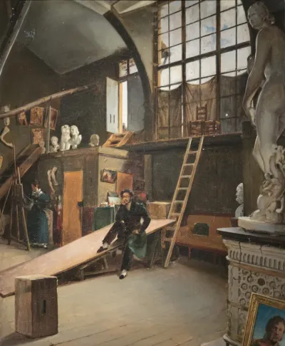 Léon Cogniet dans son atelier