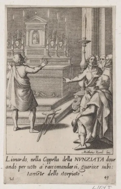 Leonardo, from Scelta d'Alcuni Miracoli e Grazie della Santissima Nunziata di Firenze (Selection of Some Miracles and Graces that Occurred in the Church of the Annunziata in Florence)