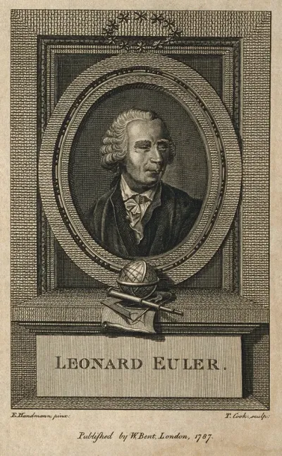 Leonhard Euler. Line engraving by T. Cook, 1787, after E. Handmann