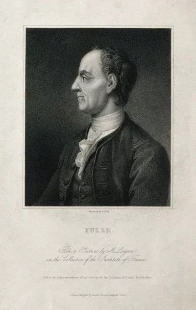 Leonhard Euler. Stipple engraving by B. Holl after A. Lorgno