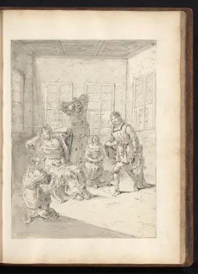 Leonnatus troost de vrouwen die rouwen om Darius III