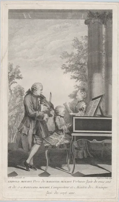Leopold Mozart and His Children Maria Anna and Wolfgang Giving a Concert in Paris