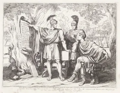 Lepidus, Octavianus en Marcus Antonius maken een lijst