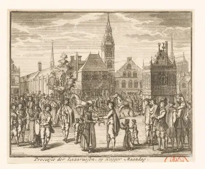 Leprozenoptocht op Koppermaandag te Amsterdam, 1604