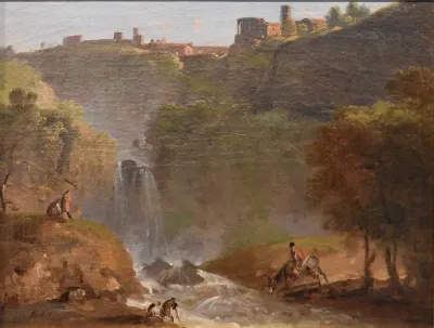 Les Cascatelles de Tivoli avec figures esquissées