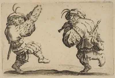 Les Danseurs a la Flute et au Tambourin (Two Dancers Playing the Flute and the Tambourine), from "Les Caprices" Series B, The Nancy Set