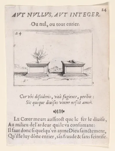 Les Deux Coeurs (The Two Hearts), plate 24 from "Lux Claustri ou La Lumière du Cloitre" (The Light of the Cloisters)
