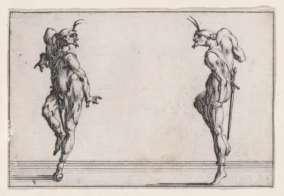 Les Deux Pantalons se Regardant (Men in Pantsuits Looking at Each Other), from "Les Caprices" Series A, The Florence Set