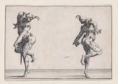 Les Deux Pantalons se Tournant le Dos (Two Men in Pantsuits Turned Away from Each Other), from "Les Caprices" Series A, The Florence Set