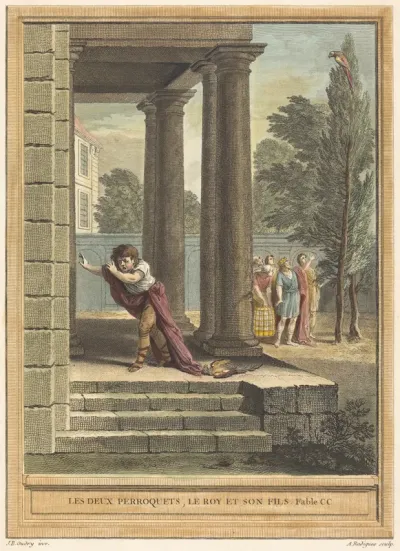 Les deux perroquets, le roi et son fils (Two Parrots, the King, and His Son)