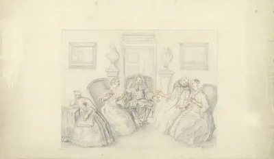 ''Les Femmes savantes'' after Charles Coypel
