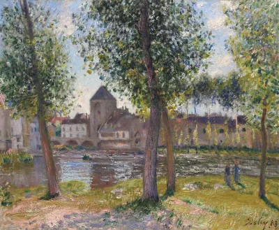 Les peupliers à Moret-sur-Loing, après midi d’août