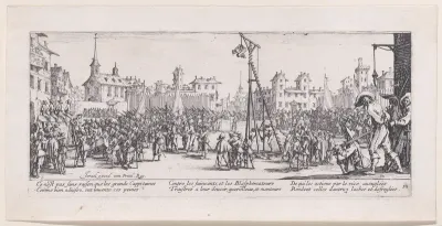 L'Estrapade (The Strappado), from Les Misères et les Mal-Heures de la Guerre (The Miseries and Misfortunes of War), plate 10