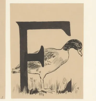 Letter E met eend