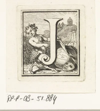 Letter J met op de achtergrond Pan