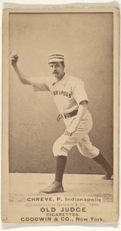 Lev Shreve, Pitcher, Indianapolis, from the Old Judge series (N172) for Old Judge Cigarettes