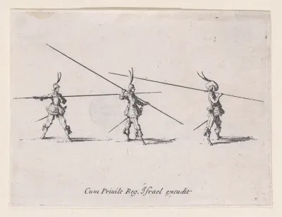 L'Exercice de la Lance Horizontal (Drill with the Horizontal Lance), from "Les Exercices Militaires" (The Military Exercises)