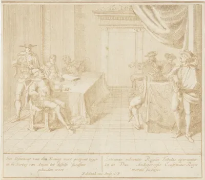 Lezen van het testament van koning Karel II van Spanje