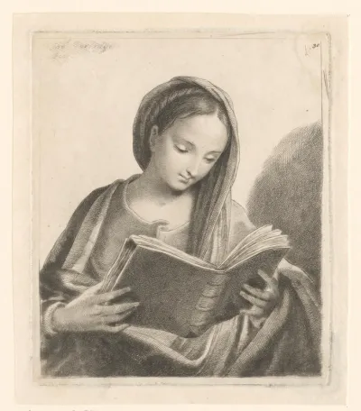 Lezende gesluierde vrouw