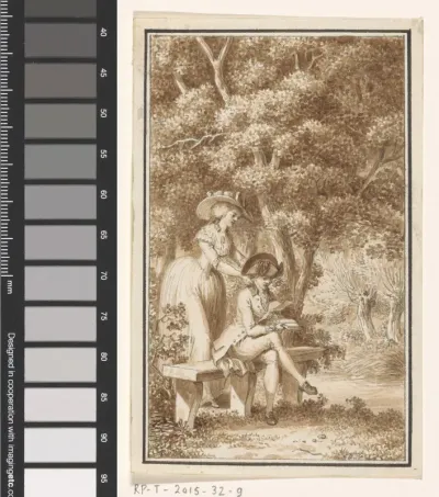 Lezende man in het bos