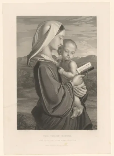 Lezende Maria met Christus op de arm