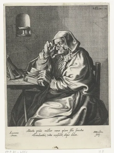 Lezende oude vrouw