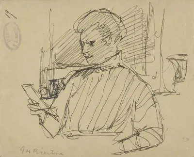 Lezende vrouw in een interieur