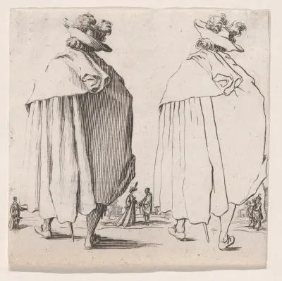 L'Homme au Grand Manteau vu de Dos (Man with a Large Mantle Viewed from Behind), from "Varie Figure" (Various Figures)