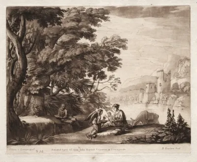 Liber Veritatis:  No. 38, The Repose of the Holy Family along a River