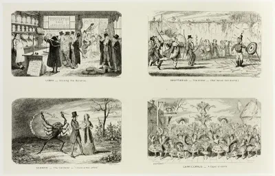 Libra - Striking the Balance from George Cruikshank's Steel Etchings to The Comic Almanacks: 1835-1853 (top left)