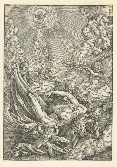 Lichaam van Christus door engelen naar hemel gedragen