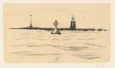 Lichtboei voor een dam in zee