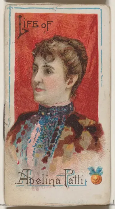 Life of Adelina Patti-Nicolini, from the Histories of Poor Boys and Famous People series of booklets (N79) for Duke brand cigarettes