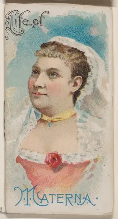 Life of Amalia Materna, from the Histories of Poor Boys and Famous People series of booklets (N79) for Duke brand cigarettes