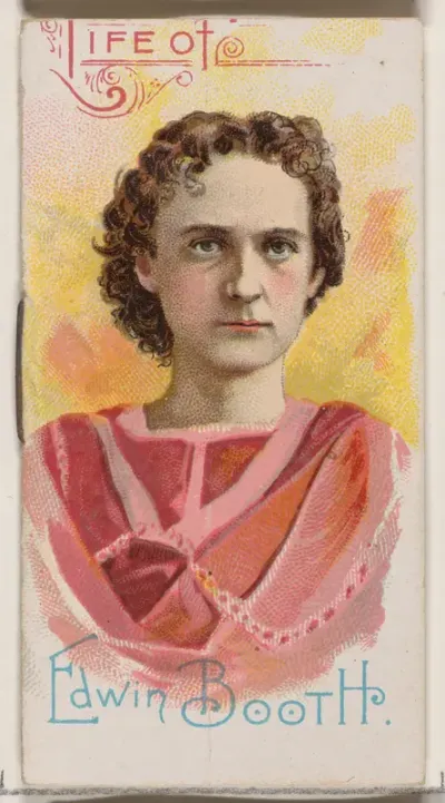 Life of Edwin Booth, from the Histories of Poor Boys and Famous People series of booklets (N79) for Duke brand cigarettes