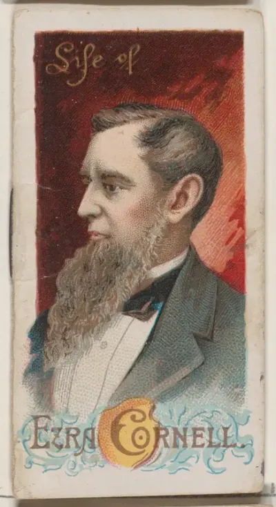 Life of Ezra Cornell, from the Histories of Poor Boys and Famous People series of booklets (N79) for Duke brand cigarettes