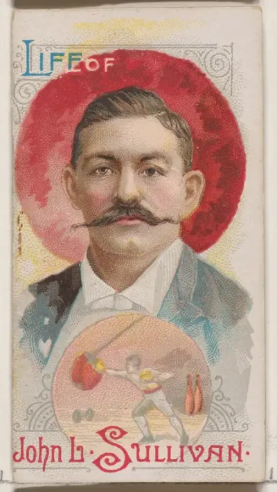 Life of John Lawrence Sullivan, from the Histories of Poor Boys and Famous People series of booklets (N79) for Duke brand cigarettes