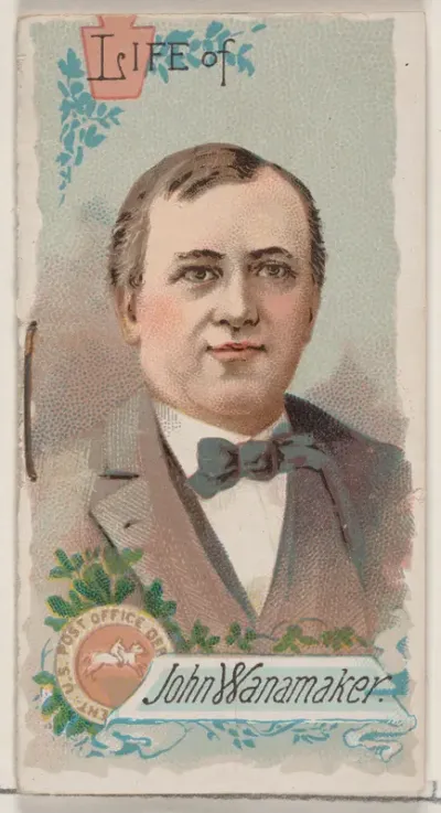 Life of John Wanamaker, from the Histories of Poor Boys and Famous People series of booklets (N79) for Duke brand cigarettes