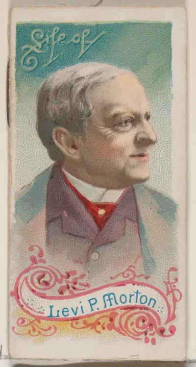 Life of Levi P. Morton, from the Histories of Poor Boys and Famous People series of booklets (N79) for Duke brand cigarettes
